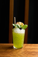 Classic mojito cocktail glass with fresh