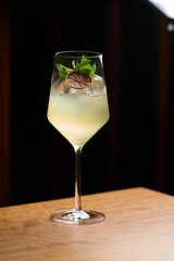 Classic mojito cocktail with fresh mint leaf,