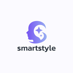 Letter S smart logo design vector. Mind intelligence symbol template.