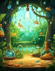 Engaging Cartoon Science and Nature Illustration with Awesome Background Perfect for Kids
