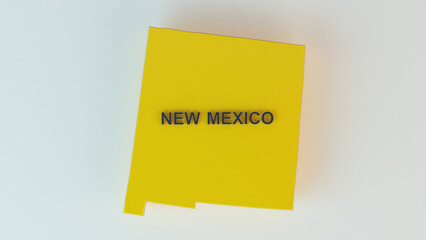 New Mexico 3D Map illustration 