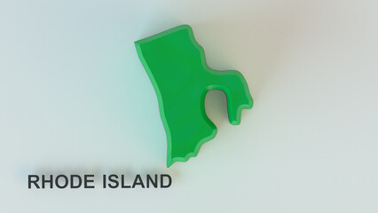 RHODE ISLAND 3d Map illustration 