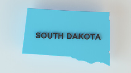 South Dakota 3d Map illustration 
