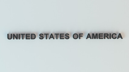 USA text 3d render Illustration 