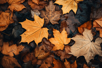 Autumn leaves lying on the floor