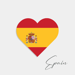 spain flag inside heart on gray background