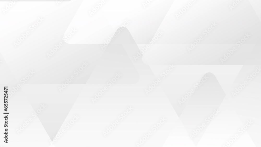 Wall mural minimalist white grey abstract motion background with subtle gradient triangle shapes. seamless loop