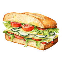 Sandwich Illustration, Generative Ai