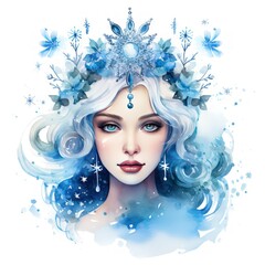 Watercolor Clipart with Glistening Crown