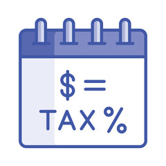 Trendy design icon of tax calendar, ready to use vector