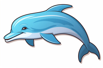 vector sticker design, a dolphin