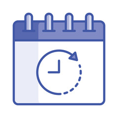 Clock with calendar, concept vector of deadline in modern style