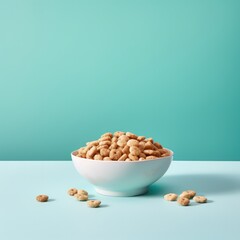 Plain Background Cereal Showcase with Copy Space and Studio Lighting