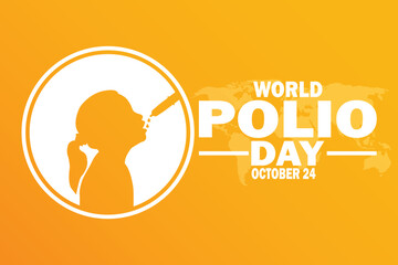 World Polio Day Vector Illustration. October 24.  Suitable for greeting card, poster and banner. - obrazy, fototapety, plakaty
