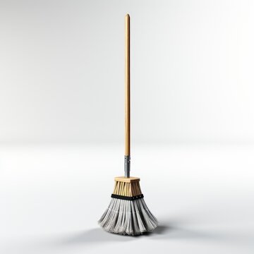 Full View Mop On A Completely , Isolated On White Background, For Design And Printing