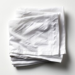 Full View Napkin On A Completely , Isolated On White Background, For Design And Printing