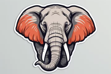 Foto op Aluminium vector sticker design, an elephant © Yoshimura