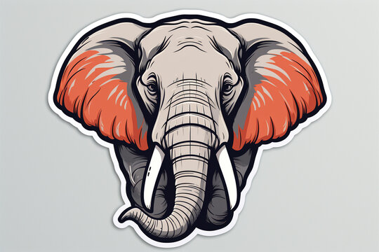 vector sticker design, an elephant