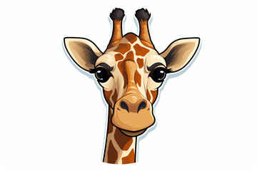 vector sticker design, a giraffe
