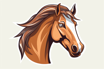 Fototapeta na wymiar vector sticker design, a horse