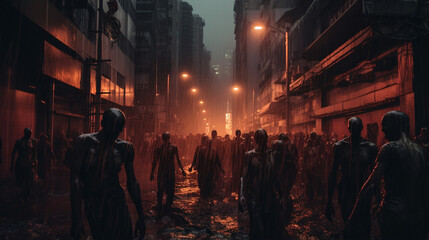 Terrifying Scene: The Zombie Apocalypse Unfolds, generative ai