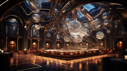 Luxurious Nightclub Showcasing Modern Architecture and Spectacular Lighting Effects