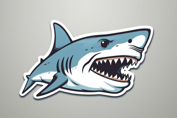 vector sticker design, a shark