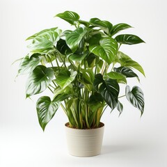 Full View Philodendron Philodendron Spp., Isolated On White Background, For Design And Printing