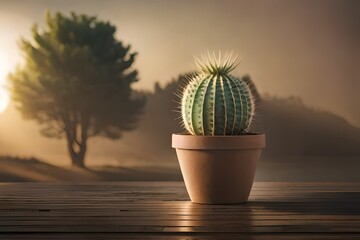Cactus in flowerpo 