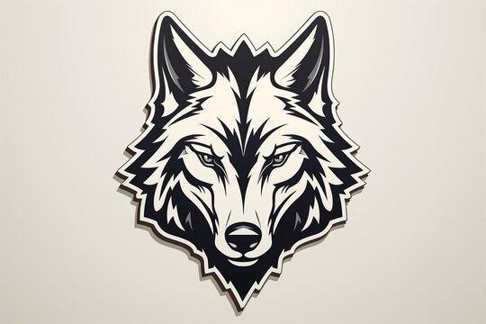 vector sticker design, a wolf