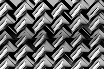 An abstract background with zigzag patterns created by intersecting lines. It features a design in contrasting black and white shades. Generative AI