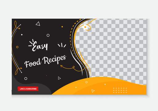 Creative Food YouTube thumbnail template for Fresh and delicious food menu YouTube thumbnail design and web banner template