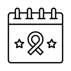Awareness ribbon on calendar, healthcare awareness vector design
