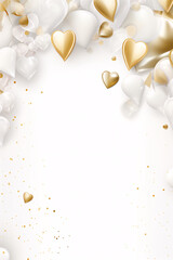 heart wedding or love card on white background