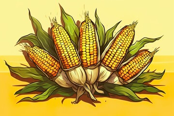 Thanksgiving concept Corn illustration 
