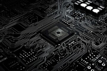 black and white Circuit Board