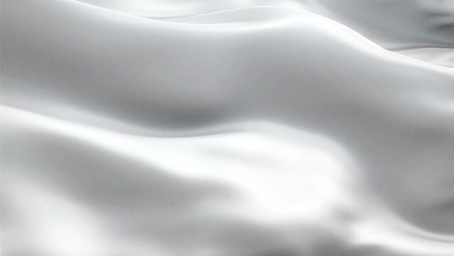 Silk Flag Animation of Snow White color background video waving in wind. Realistic Niveous Flag background. Snow White color Flag Looping Closeup 1080p Full HD footage. Snow White Satin flag
