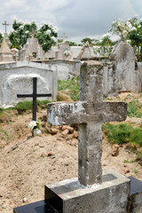 Halloween, cross on a cemetery, cross in the graveyard,cross in the cemetery,greek orthodox cemetery, grave,old cross in the cemetery, cross,tombs in ruins, burial, interment,entombment, burying