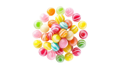 colorful candies isolated on transparent background cutout