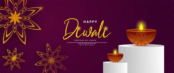 Diwali celebration banner design, suitable for retail promotional needs