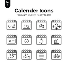 Get your hold on this beautifully designed calendar vectors set, ready for premium download