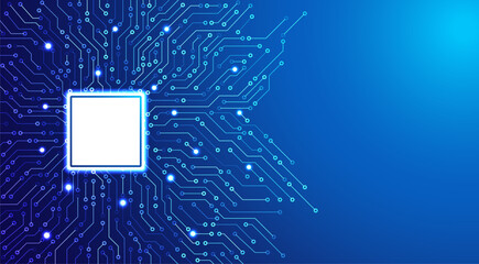Motherboard digital chip. Circuit board design background. High-tech technology background