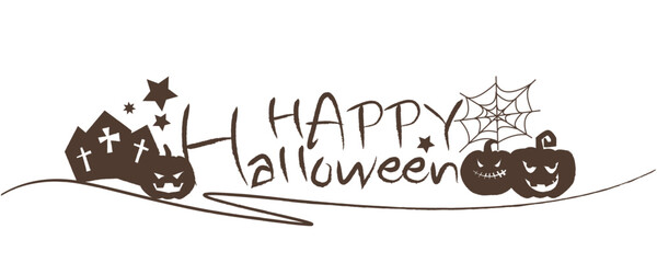 Happy Halloween Calligraphy. Decorative happy halloween illustration. Vector illustration.