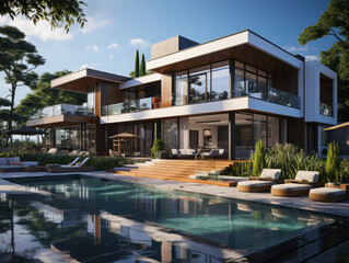 Fototapeta premium Project of a country house for a large family. 