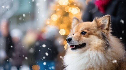 Naklejka premium portrait of a christmas dog