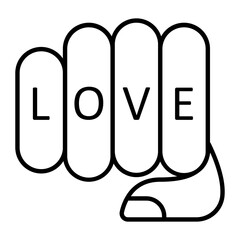 Love Tattoo Outline Icon