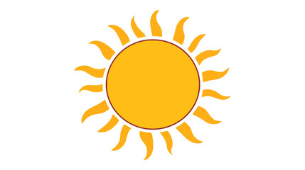 Sun. Yellow icon on white background. Vector illustration