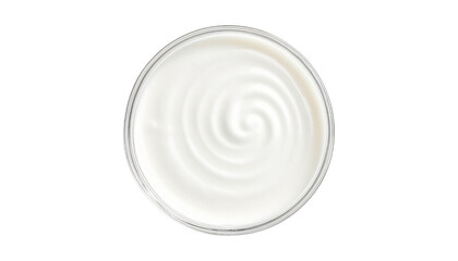 cream top view isolated on transparent background cutout