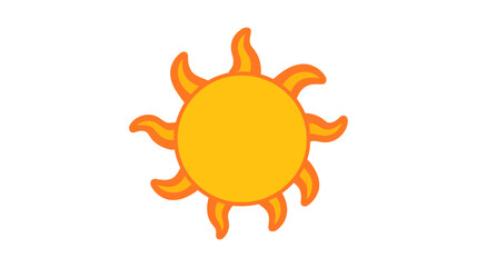 Sun. Yellow icon on white background. Vector illustration