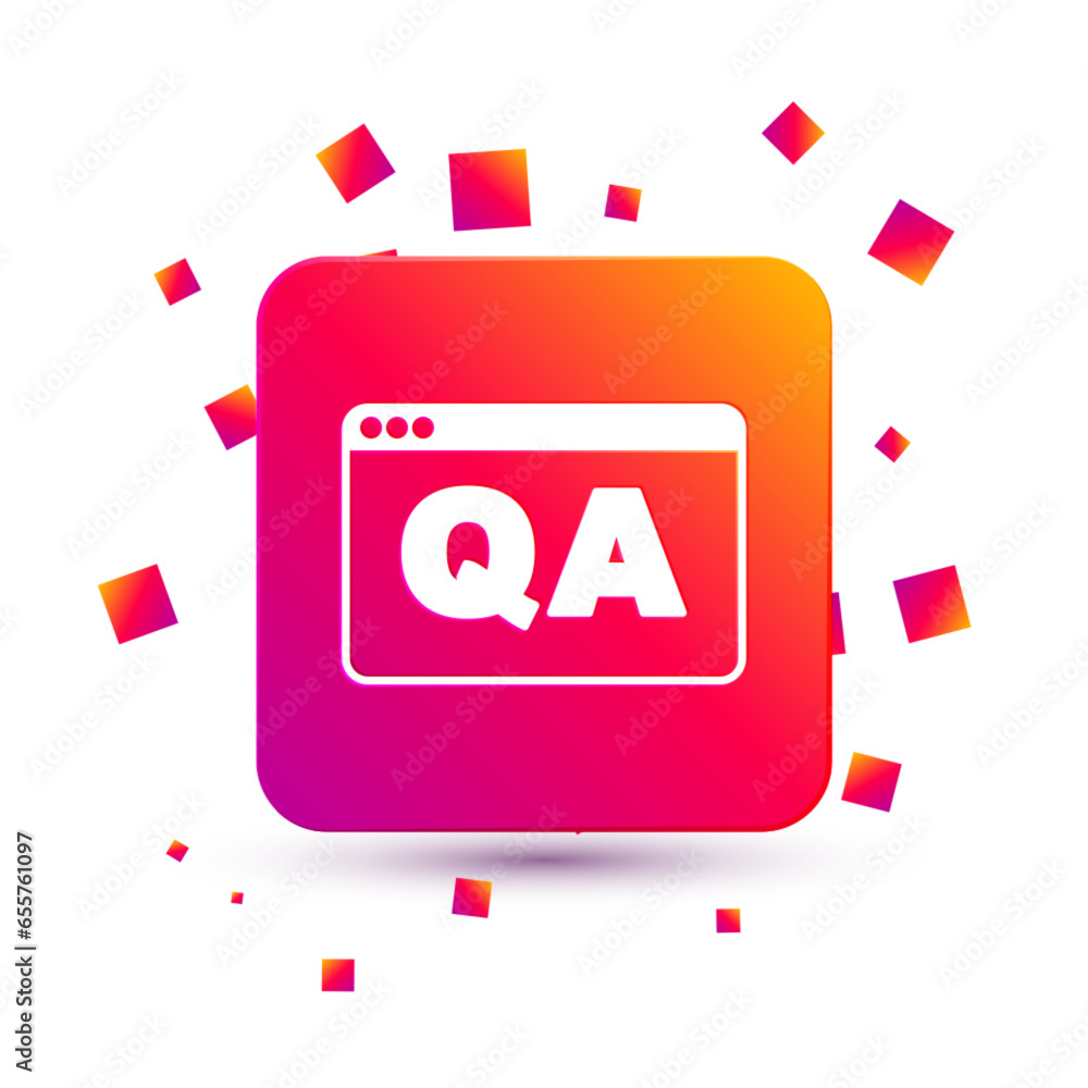 Poster white speech bubbles with question and answer icon isolated on white background. q and a symbol. faq